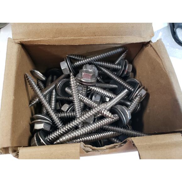 Pegasus Solar 60pc. 2.5" long screw with gasket. Screws Hardware. 60 pack - Picture 2 of 4